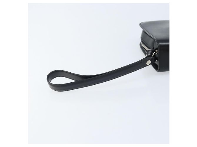 Cartier Borsa Clutch Pasha in Pelle Argento Nero Auth am11169A - vista 8