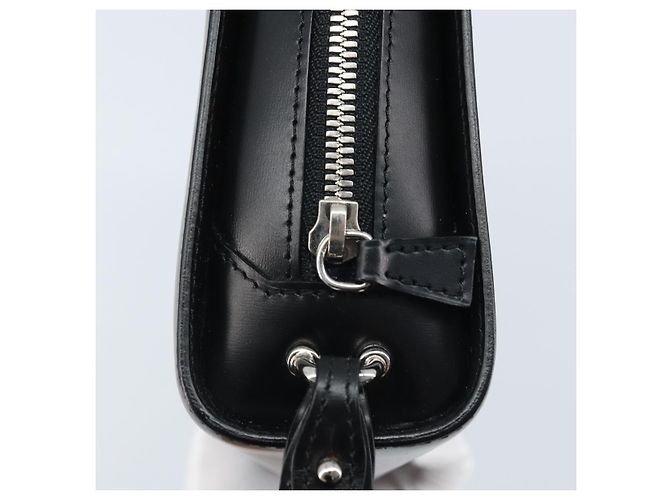 Cartier Borsa Clutch Pasha in Pelle Argento Nero Auth am11169A - vista 9