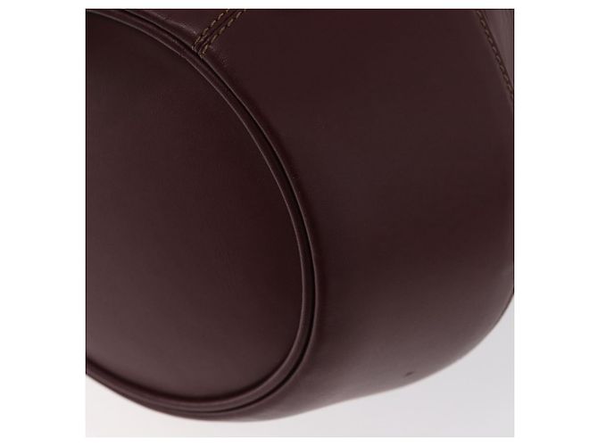 CARTIER Borsa a Spalla Must Line in Pelle Bordeaux Oro Auth YKZ388 - vista 14
