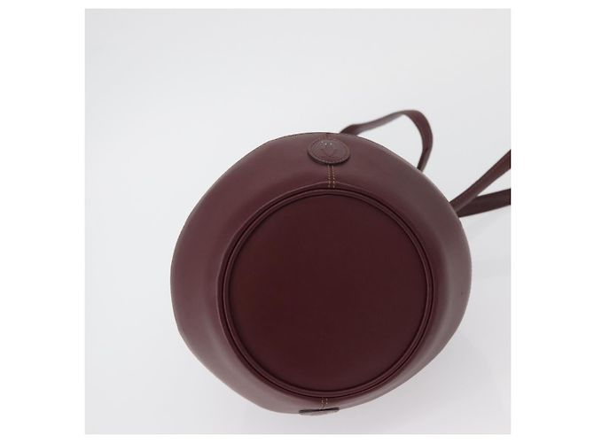 CARTIER Borsa a Spalla Must Line in Pelle Bordeaux Oro Auth YKZ388 - vista 5