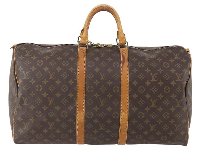 LOUIS VUITTON Borsa Boston Monogram Keepall 55 M41424 Auth LV YKZ276 Monogramma - vista 13