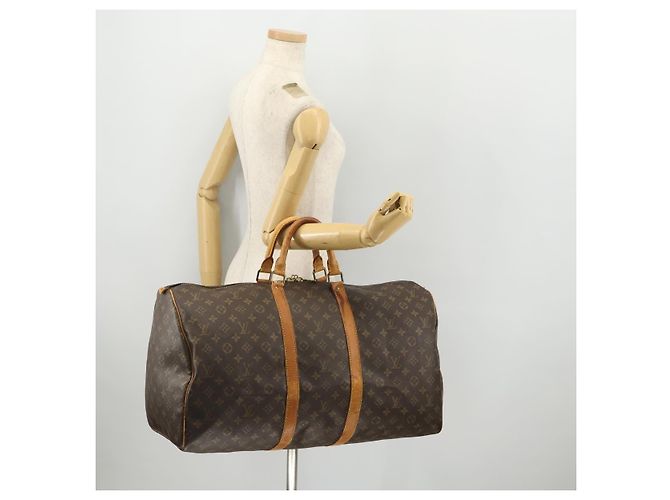 LOUIS VUITTON Borsa Boston Monogram Keepall 55 M41424 Auth LV YKZ276 Monogramma - vista 21