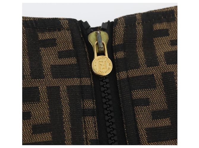 FENDI Zucca Canvas Rock Schwarz Braun Auth YKZ602A - Ansicht 3