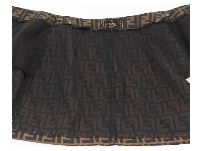 FENDI Zucca Canvas Rock Schwarz Braun Auth YKZ602A - Ansicht 6