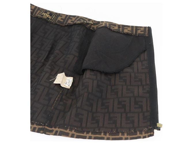 FENDI Zucca Canvas Rock Schwarz Braun Auth YKZ602A - Ansicht 7