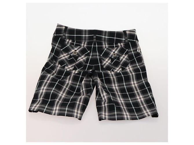 Burberry Nova Check Blue Label Shorts aus Baumwolle 2 Stück Schwarz Auth am10880 - Ansicht 3