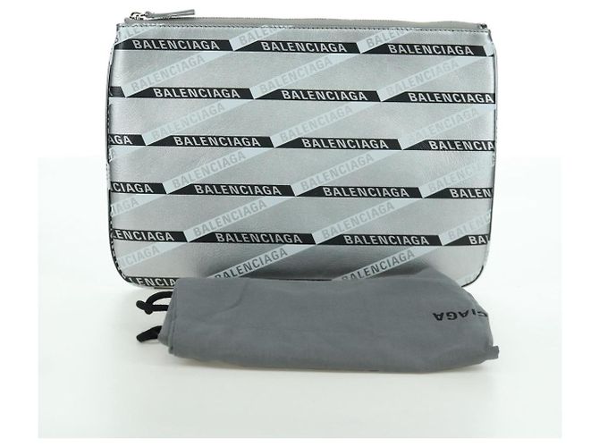 Borsa a mano in pelle BALENCIAGA Argento Auth SW2267M - vista 12