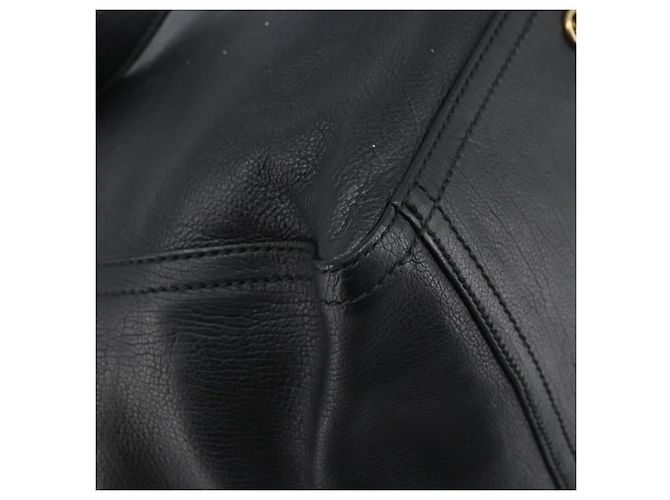 SAINT LAURENT Borsa Downtown in pelle nera e oro 175884 Auth YKZ233A Nero D'oro - vista 16