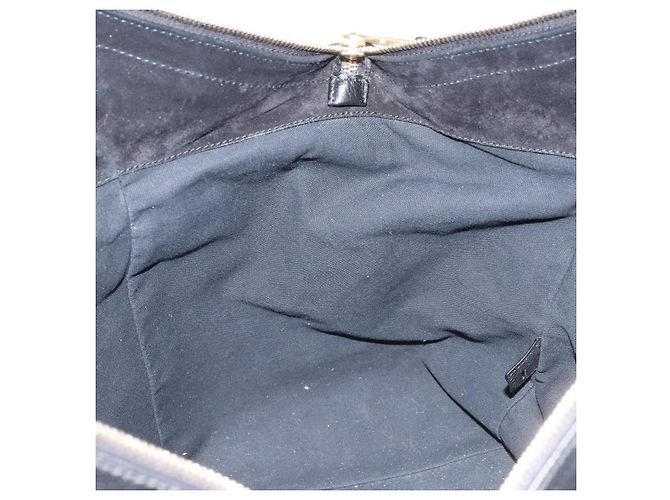 SAINT LAURENT Borsa Downtown in pelle nera e oro 175884 Auth YKZ233A Nero D'oro - vista 19