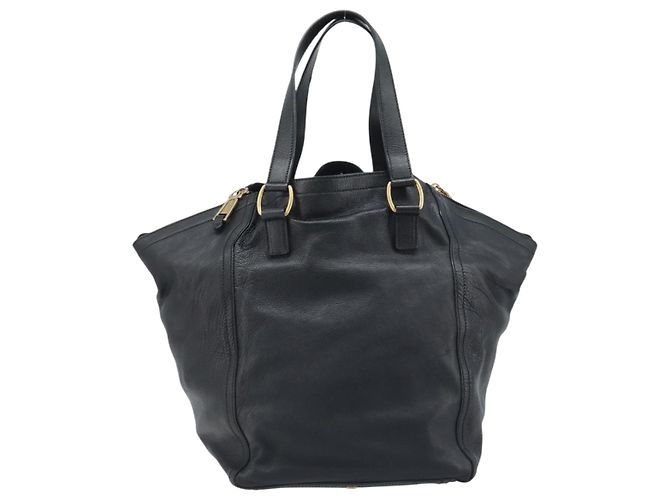 SAINT LAURENT Borsa Downtown in pelle nera e oro 175884 Auth YKZ233A Nero D'oro - vista 2