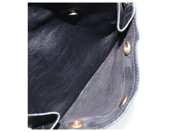 SAINT LAURENT Borsa Downtown in pelle nera e oro 175884 Auth YKZ233A Nero D'oro - vista 22