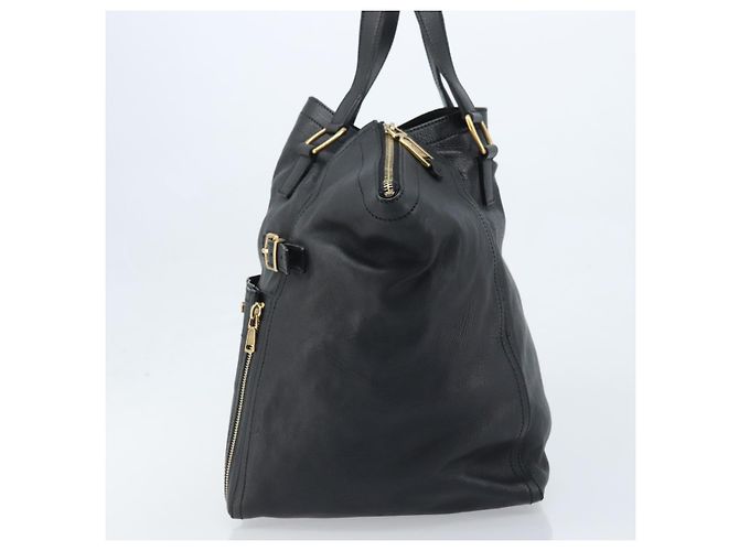 SAINT LAURENT Borsa Downtown in pelle nera e oro 175884 Auth YKZ233A Nero D'oro - vista 3
