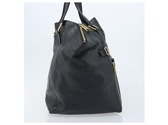 SAINT LAURENT Borsa Downtown in pelle nera e oro 175884 Auth YKZ233A Nero D'oro - vista 4