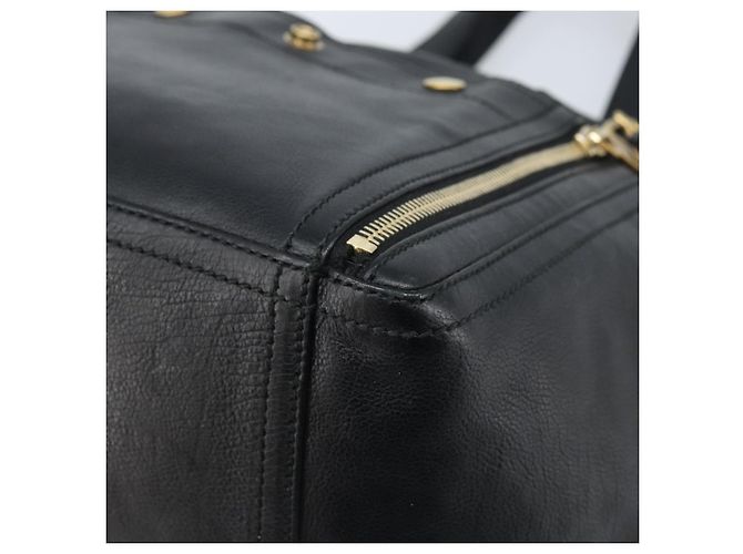 SAINT LAURENT Borsa Downtown in pelle nera e oro 175884 Auth YKZ233A Nero D'oro - vista 9