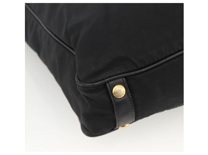 PRADA Handtasche Nylon Schwarz Gold Auth ARZ907 Golden - Ansicht 14