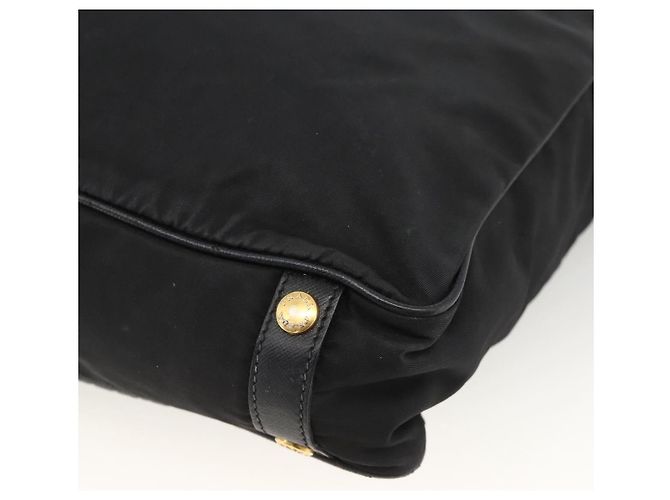 PRADA Handtasche Nylon Schwarz Gold Auth ARZ907 Golden - Ansicht 15