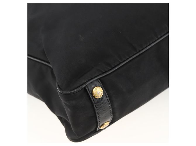 PRADA Handtasche Nylon Schwarz Gold Auth ARZ907 Golden - Ansicht 16