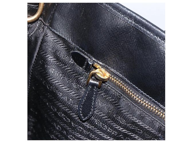 PRADA Handtasche Nylon Schwarz Gold Auth ARZ907 Golden - Ansicht 20