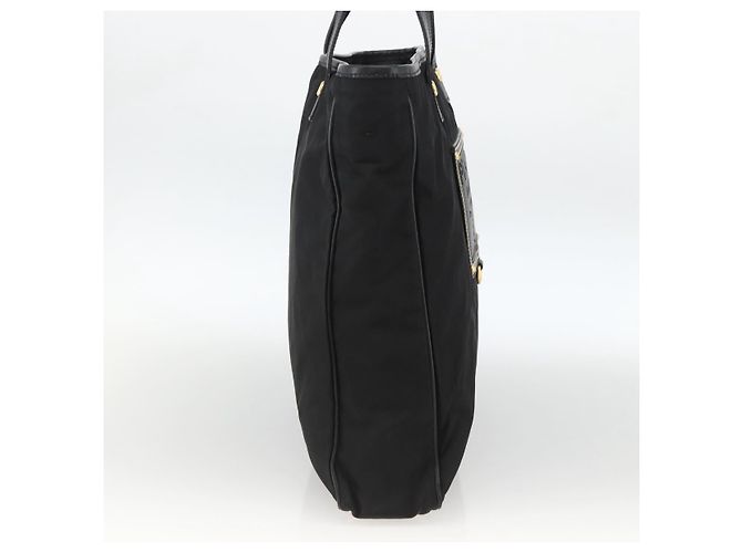 PRADA Handtasche Nylon Schwarz Gold Auth ARZ907 Golden - Ansicht 3