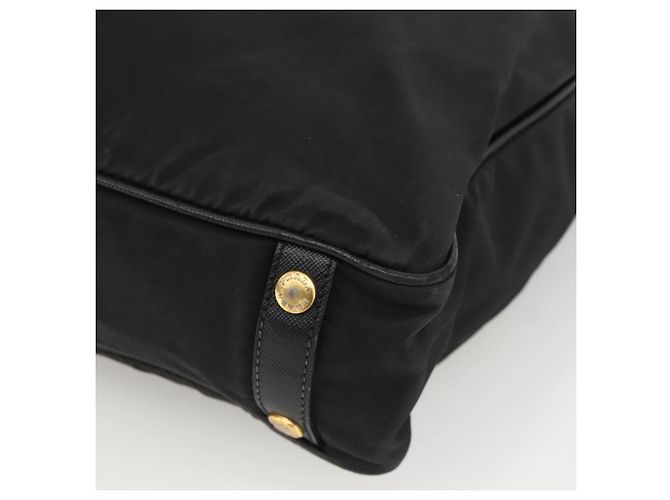 PRADA Handtasche Nylon Schwarz Gold Auth ARZ907 Golden - Ansicht 9
