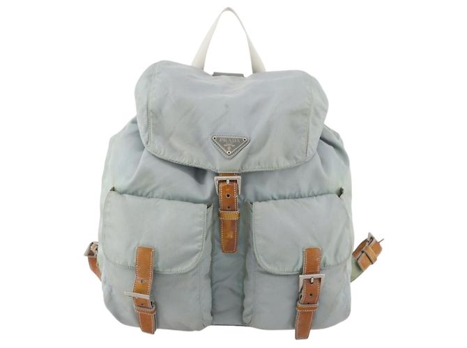PRADA Backpack Nylon Light Blue Silver Auth bs34101 Silvery - view 13