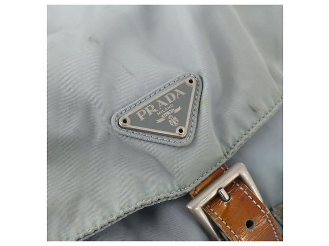 PRADA Backpack Nylon Light Blue Silver Auth bs34101 Silvery - view 20