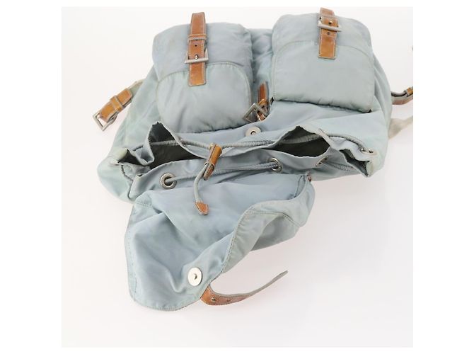 PRADA Backpack Nylon Light Blue Silver Auth bs34101 Silvery - view 23