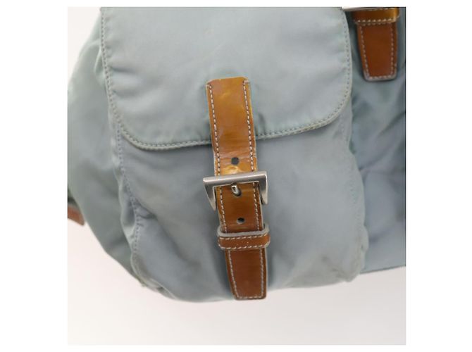 PRADA Backpack Nylon Light Blue Silver Auth bs34101 Silvery - view 29