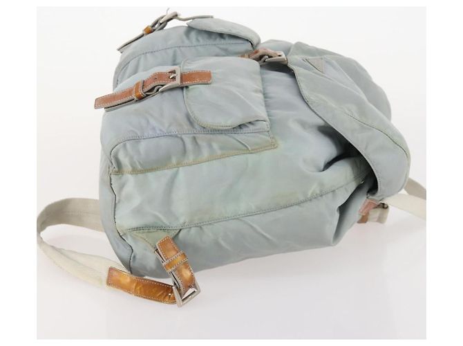 PRADA Backpack Nylon Light Blue Silver Auth bs34101 Silvery - view 3