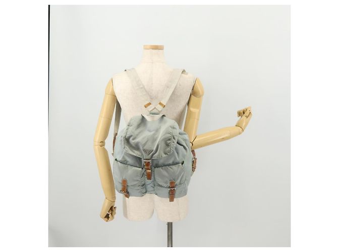 PRADA Backpack Nylon Light Blue Silver Auth bs34101 Silvery - view 32