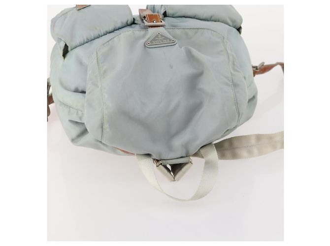 PRADA Backpack Nylon Light Blue Silver Auth bs34101 Silvery - view 6
