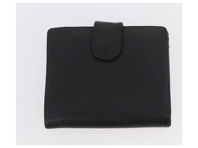 Portafoglio CHANEL in pelle di caviar 2 pezzi nero CC Auth bs34186 - vista 11