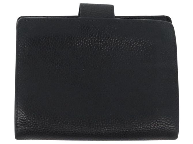 Portafoglio CHANEL in pelle di caviar 2 pezzi nero CC Auth bs34186 - vista 3