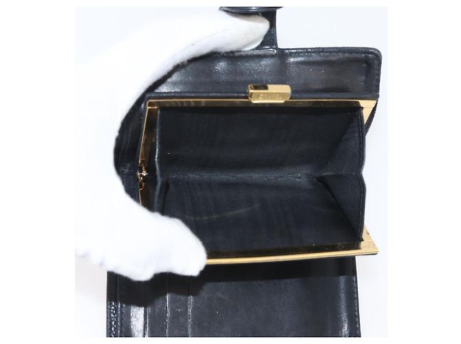 Portafoglio CHANEL in pelle di caviar 2 pezzi nero CC Auth bs34186 - vista 9