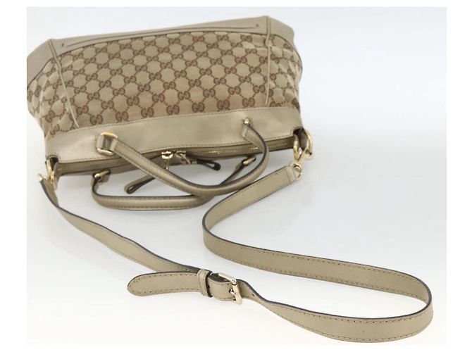 Gucci Borsa a mano Pretty GG Canvas 2way Beige Oro 269894 Auth BAZ454 D'oro - vista 10