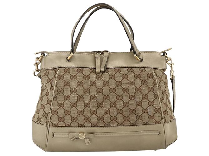 Gucci Borsa a mano Pretty GG Canvas 2way Beige Oro 269894 Auth BAZ454 D'oro - vista 13