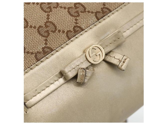 Gucci Borsa a mano Pretty GG Canvas 2way Beige Oro 269894 Auth BAZ454 D'oro - vista 19