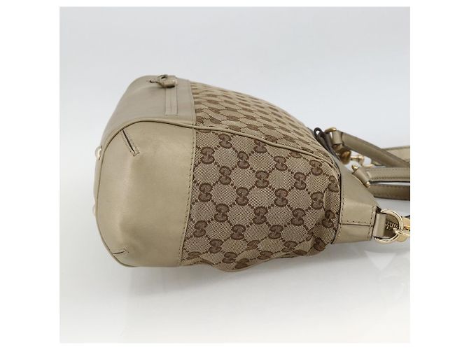 Gucci Borsa a mano Pretty GG Canvas 2way Beige Oro 269894 Auth BAZ454 D'oro - vista 3