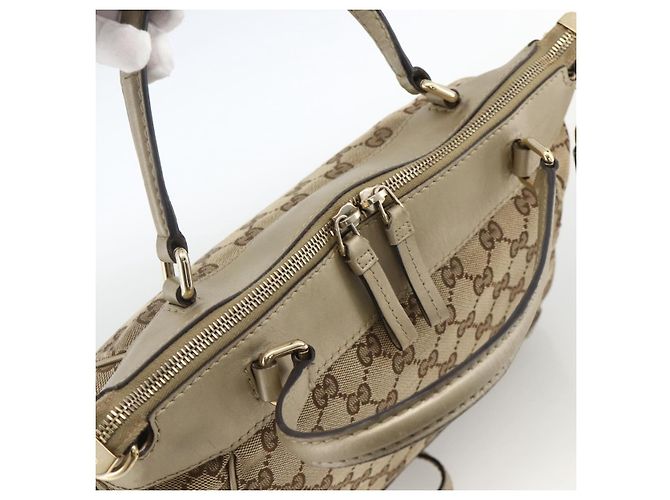 Gucci Borsa a mano Pretty GG Canvas 2way Beige Oro 269894 Auth BAZ454 D'oro - vista 7