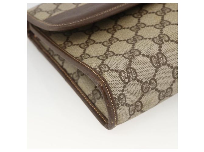 Gucci Borsa a Spalla GG Supreme PVC Beige Oro 004 58 0264 Auth BAZ182 D'oro - vista 15