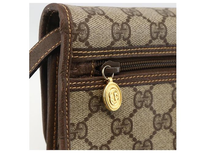 Gucci Borsa a Spalla GG Supreme PVC Beige Oro 004 58 0264 Auth BAZ182 D'oro - vista 18