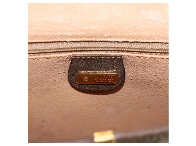 Gucci Borsa a Spalla GG Supreme PVC Beige Oro 004 58 0264 Auth BAZ182 D'oro - vista 19