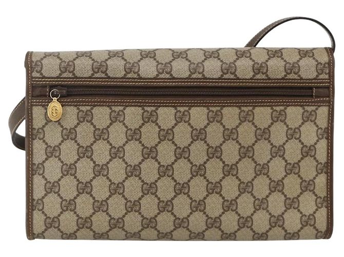 Gucci Borsa a Spalla GG Supreme PVC Beige Oro 004 58 0264 Auth BAZ182 D'oro - vista 2