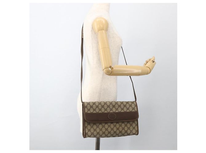 Gucci Borsa a Spalla GG Supreme PVC Beige Oro 004 58 0264 Auth BAZ182 D'oro - vista 24