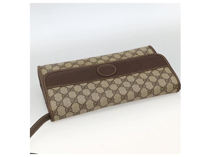 Gucci Borsa a Spalla GG Supreme PVC Beige Oro 004 58 0264 Auth BAZ182 D'oro - vista 6