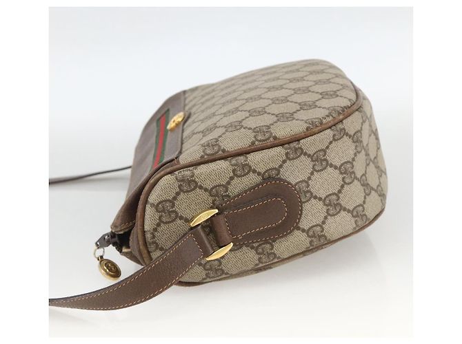Borsa Sherry Line GG Supreme Web di GUCCI in PVC beige e oro 001 115 0918 Auth BA11553 D'oro - vista 3