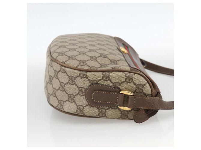 Borsa Sherry Line GG Supreme Web di GUCCI in PVC beige e oro 001 115 0918 Auth BA11553 D'oro - vista 4