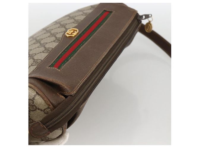 Borsa Sherry Line GG Supreme Web di GUCCI in PVC beige e oro 001 115 0918 Auth BA11553 D'oro - vista 6