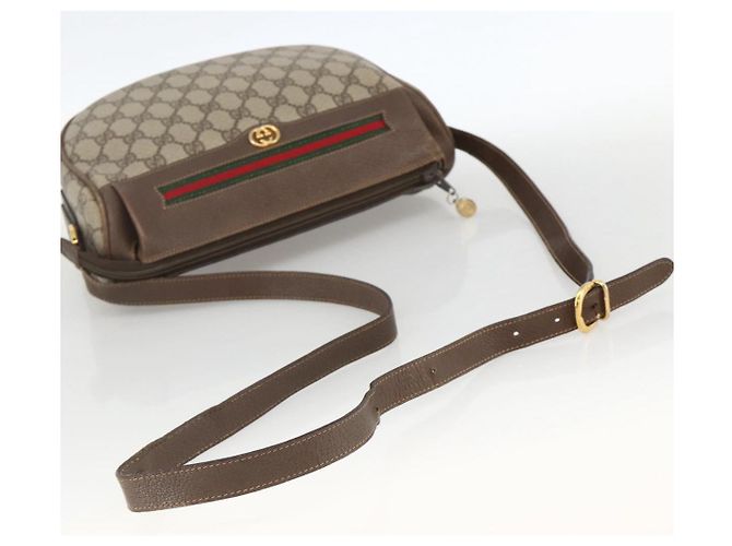 Borsa Sherry Line GG Supreme Web di GUCCI in PVC beige e oro 001 115 0918 Auth BA11553 D'oro - vista 7
