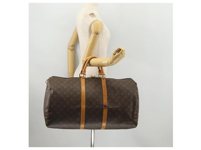 LOUIS VUITTON Borsa Boston Monogram Keepall 55 M41424 LV Auth am10986 Monogramma - vista 23